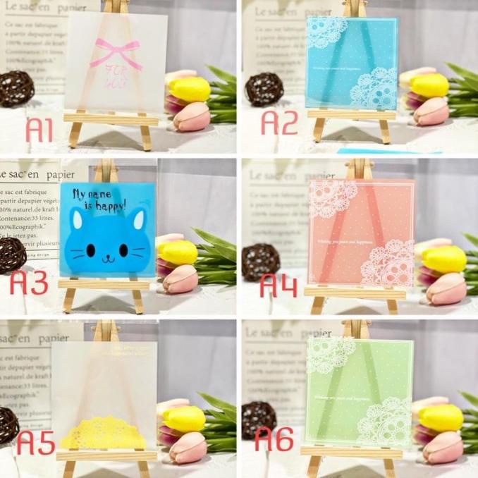 

```````] 100PCS Packing cookies lucu 10x10 kemasan kue lucu unik opp cookies