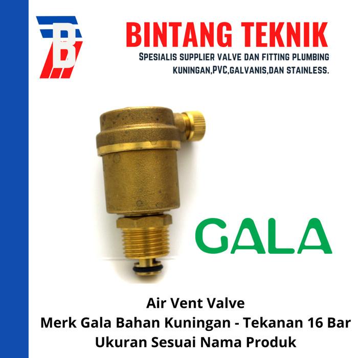 Foot Valve Air Vent Valve 1/2" Inch Kuningan Merk Gala