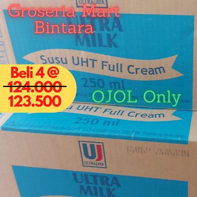 

(BISA COD) *Bintara* Susu Ultra UHT Full Cream 250ml x 24 (1 Dus) - Bekasi TERBARU Kode 1039