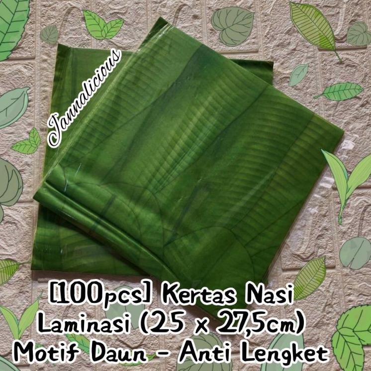 

Buruan Serbuu!! Kertas Nasi Laminasi Anti Lengket ~ Motif Daun Pisang Uk. 25x27,5cm skvx910