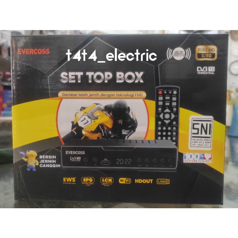 Jual SET TOP BOX MERK EVERCROSS MAX BODY BESAR ( DVB T2 ) BISA UNTUK