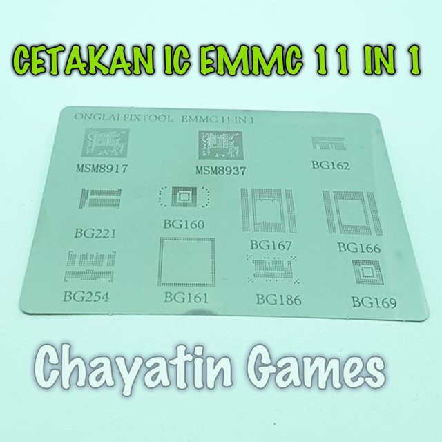 Cetakan IC HP - Ponsel Type EMMC 11 in 1 - Plat Cetakan IC HP 11 in 1