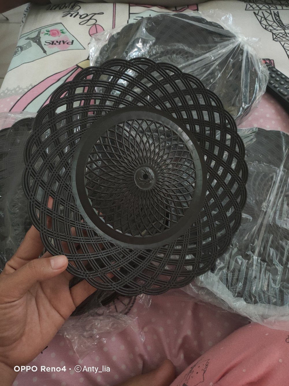 Cjb  1pcs Piring Rotan Plastik Anyam Piring Plastik / 1pcs Piring Penyetan