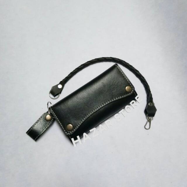 Dompet Kulit Pria  Original Asli Bikers Harley Davidson 100% Kulit Sapi Garut Gratis Tali