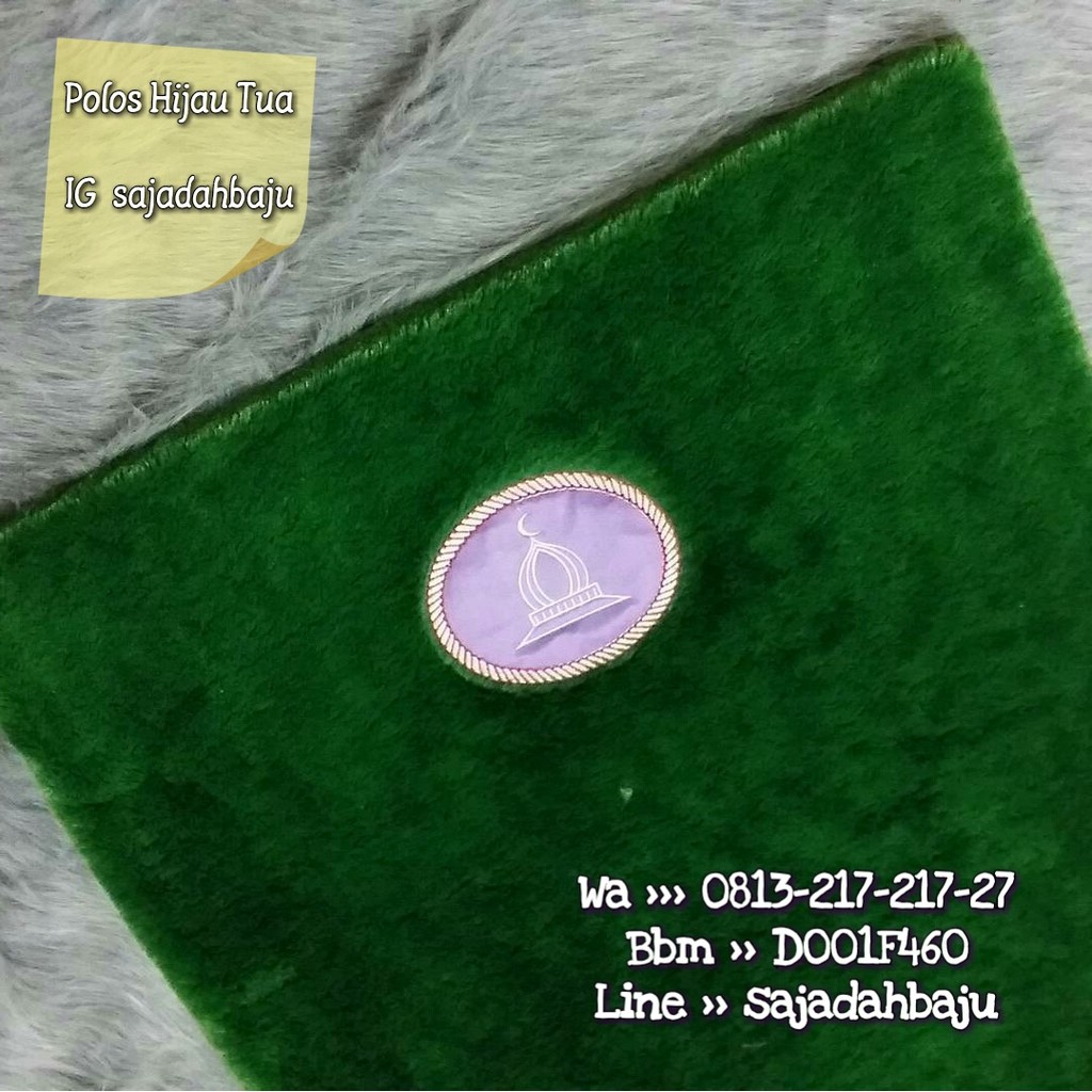 SAJADAH BULU| SAJADAH BUSA |SAJADAH RASFUR POLOS HIJAU TUA