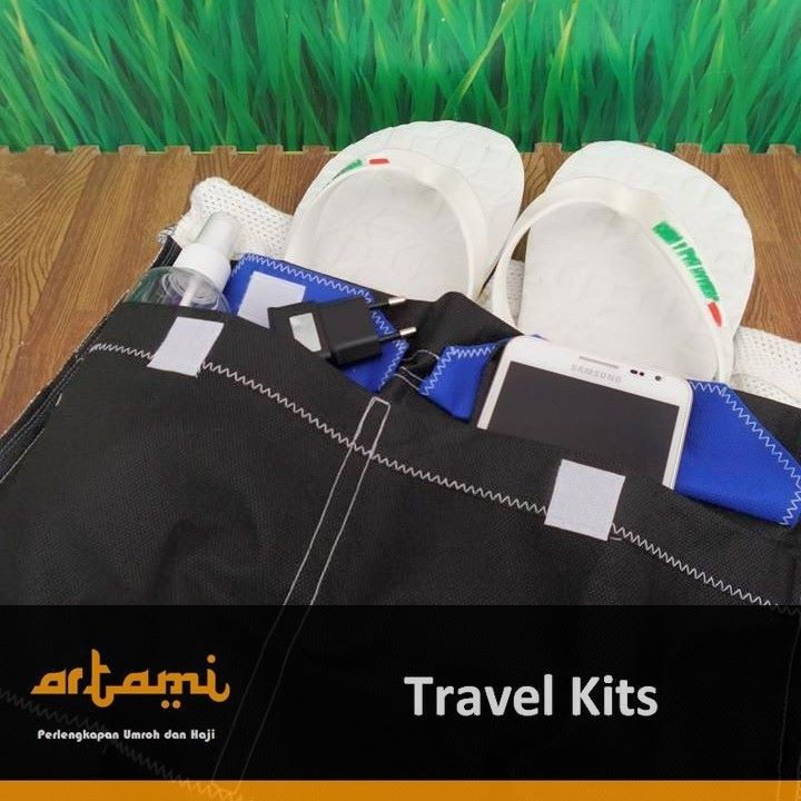 Tas kantong sendal backpack model serut 3 layers umroh dan haji