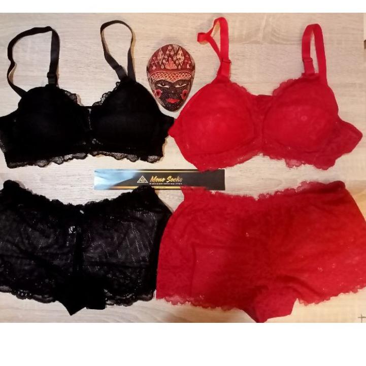 Paling Disukai.. [HITAM]BRA SET + CD HITAM,LINGERIE,BH SET + CELANA DALAM,BRA SET + CELANA DALAM FUL