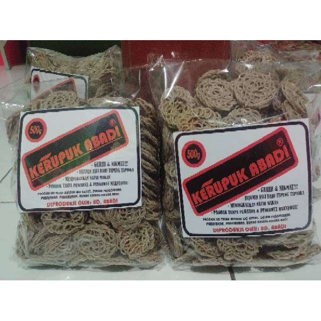 Kerupuk mentah rasa bawang terasi babangi krecek krupuk rasa gurih tanpa pewarna & pengawet