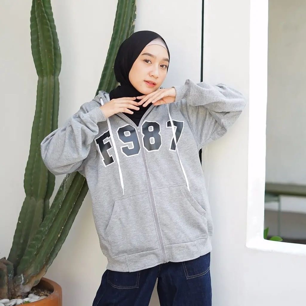 ZIPPER HOODIE UNISEX F987 - JAKET TEBAL PREMIUM