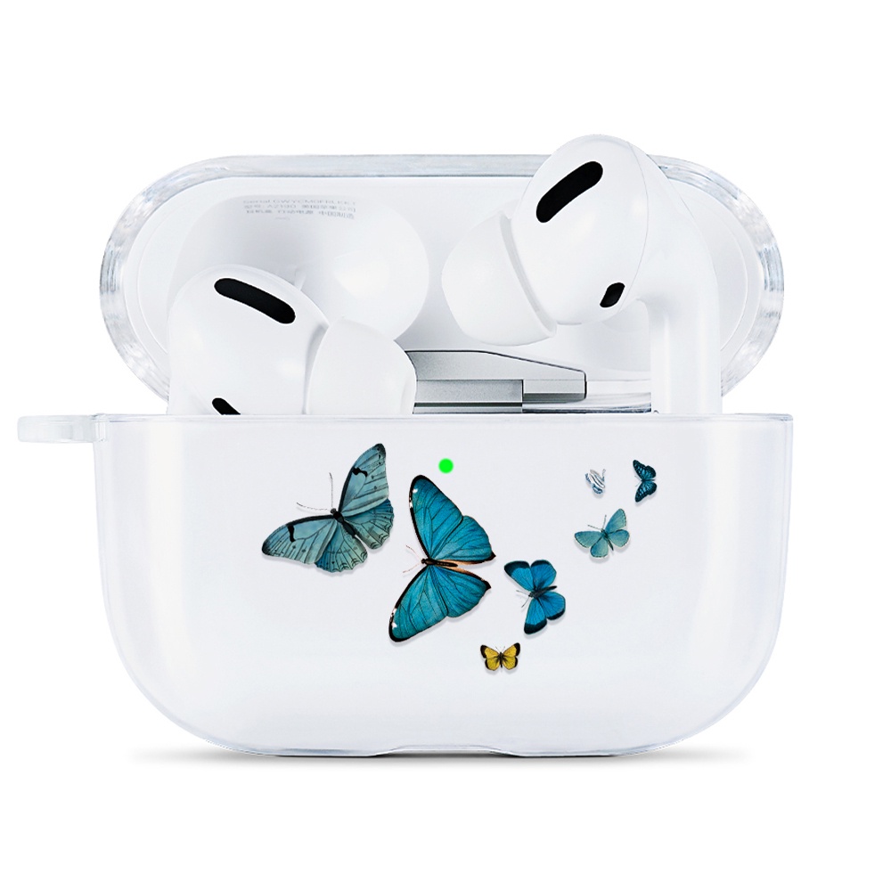 Simple AirPods Pro Case Anti-fall Silicone Soft Case Headset Protection Cover Cute Cartoon Butterfly