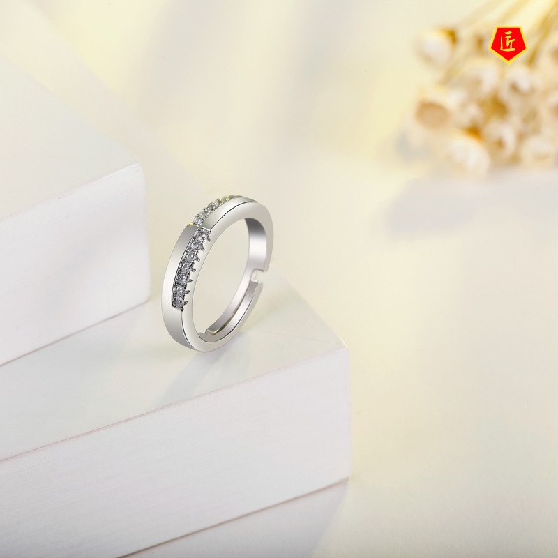 [Ready Stock]Women's Korean-Style Single Row Micro Rhinestone Ring