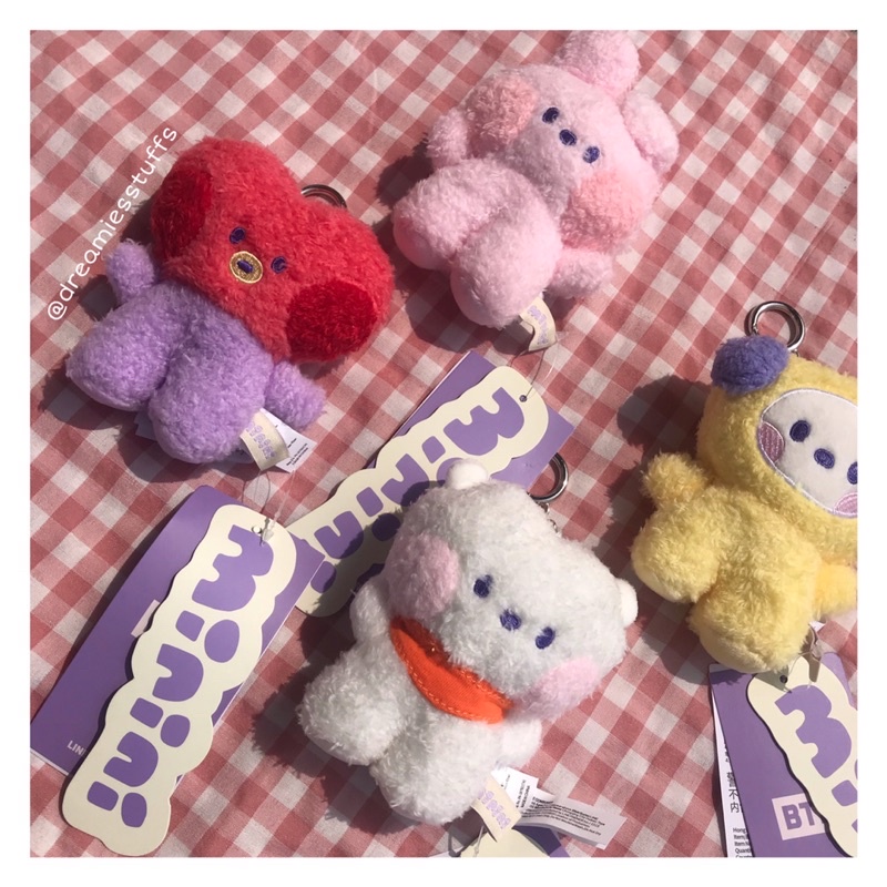 (Dream 2) BT21 minini cute furry pendants keychain bt21 official