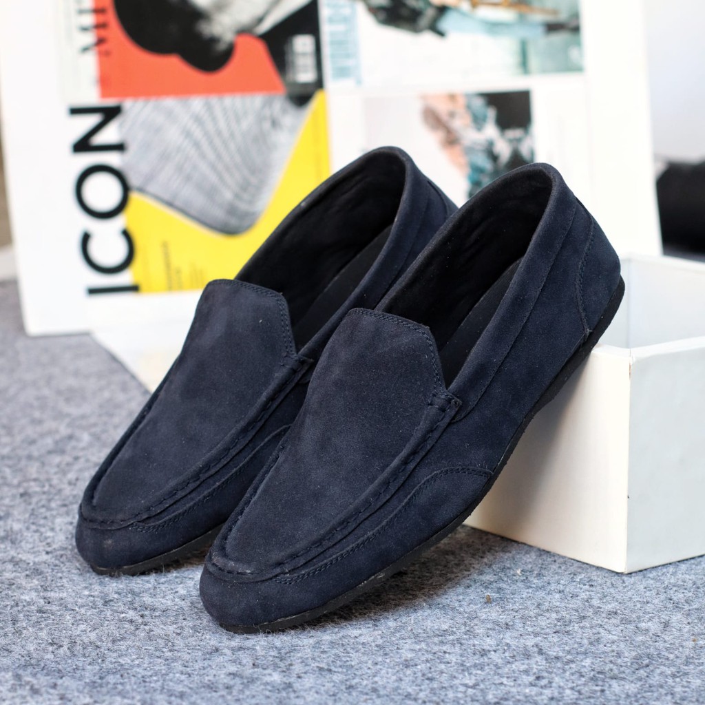 MODNEK Sepatu Slip On pria Kulit Sintetis Sepatu Pria Casual Anti Slip Cowok