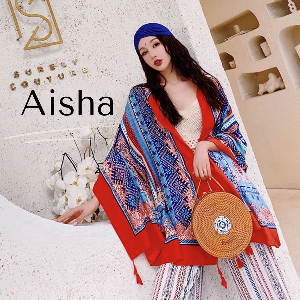 Syal Turki Cantik Scarf Bohemian Kain Pantai Selendang Vintage Sulur Kain Pantai Motif Bohemian Boho-1