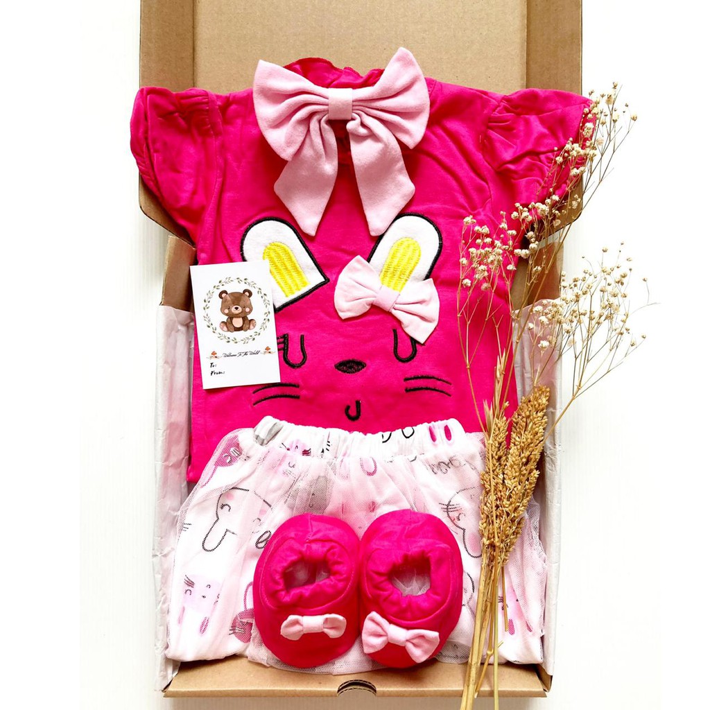 KADO LAHIRAN GIFTSET PANSY baju set bayi anak perempuan cewek terlaris murah lucu