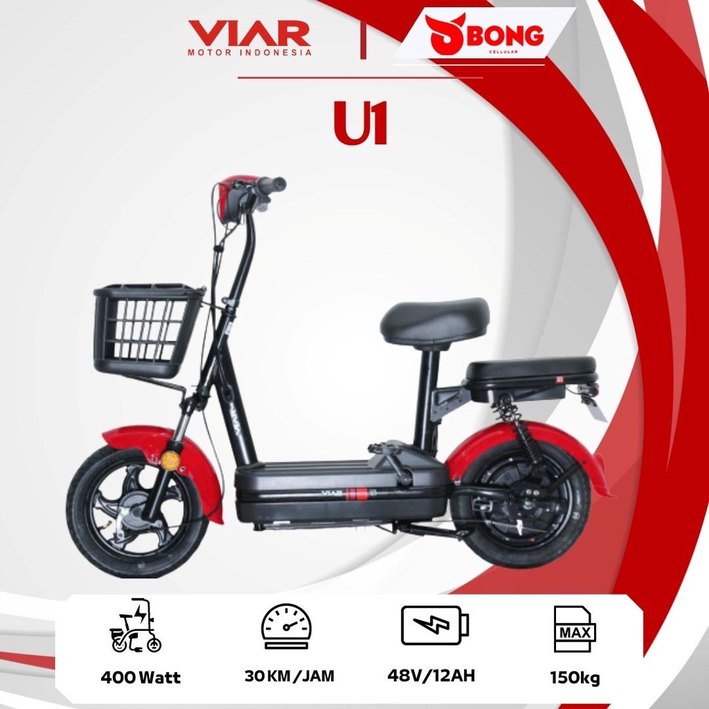 SEPEDA LISTRIK U1 VIAR UP TO 30KM/H NEW ORIGINAL