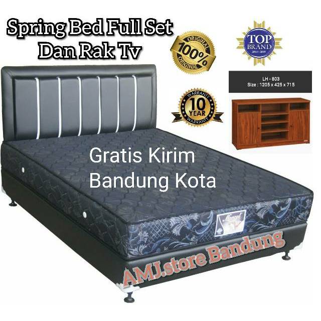 OBRAL Spring Bed No 2 ukuran 160x200 Dan Rak Tv Murah Bandung