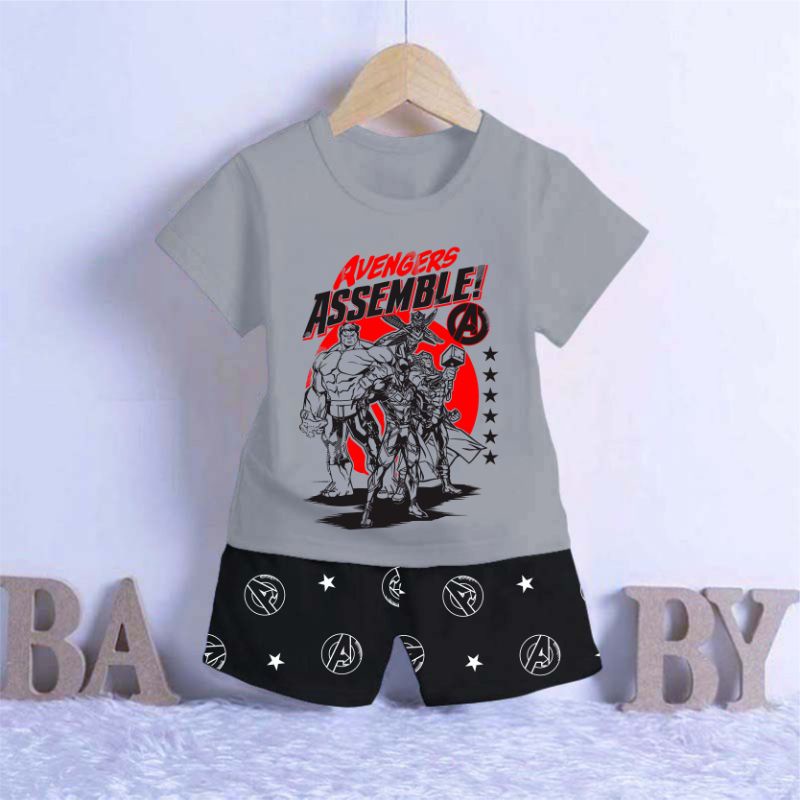 ODOM SETELAN BAJU ANAK BAYI / SET BAJU BAYI LAKI LAKI UMUR 1-4 TAHUN-AVENGERS