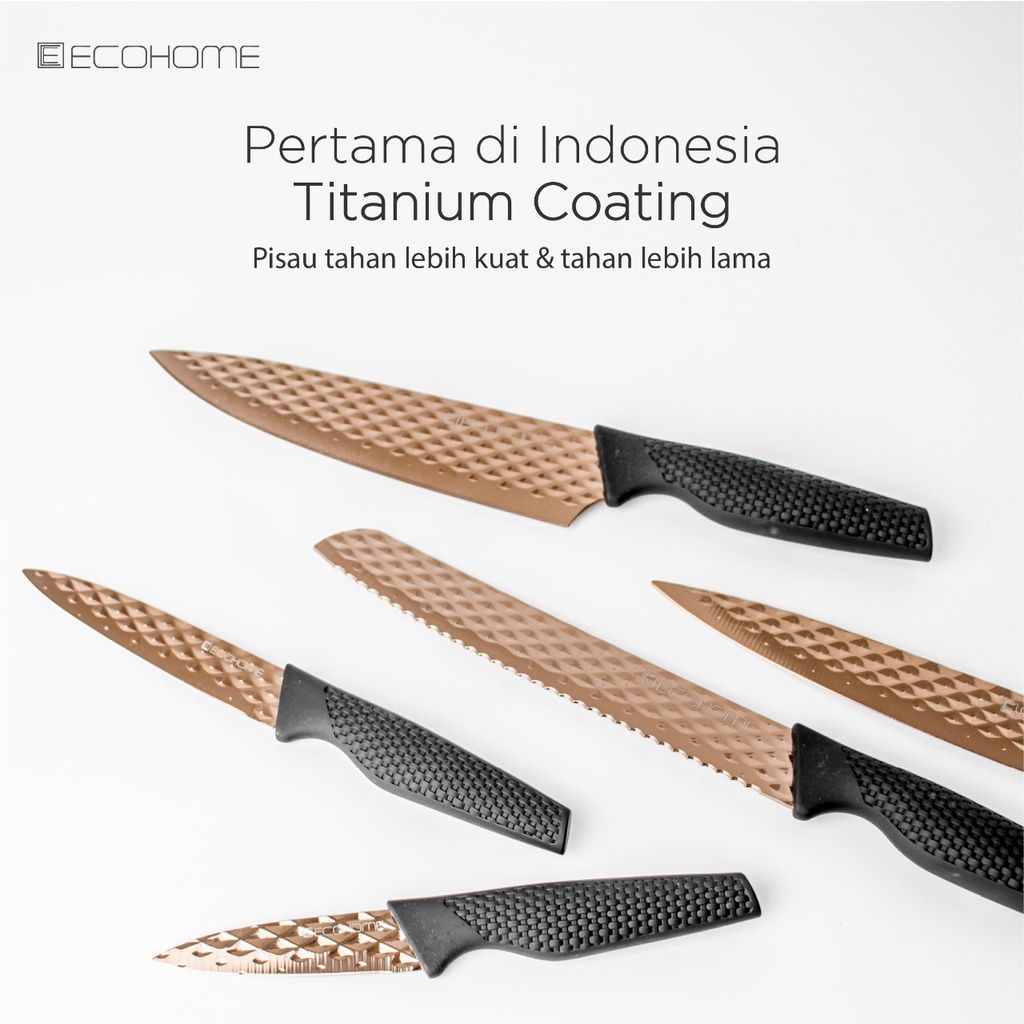 Ecohome Premium Knife Set 5in1 EPS-339 Set Pisau Dapur EPS339