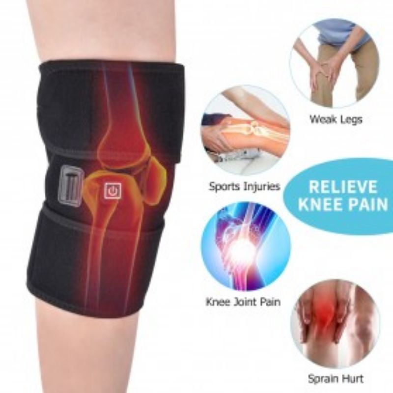 Hailicare Pelindung Lutut Heating Therapy Knee Support Compression Sport Fitness - 10237 - Black