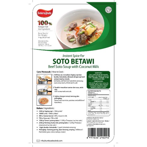 

Soto Betawi 1kg