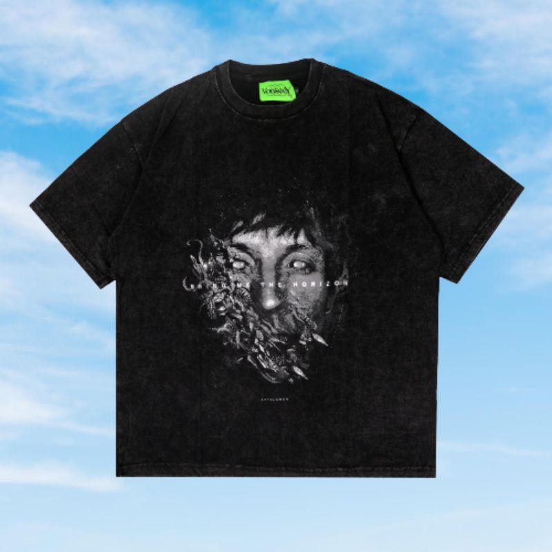 KAOS PRIA TSHIRT OVERSIZE MCF BRING ME THE HORIZON FACE BLACK PREMIUM TEE UNISEX