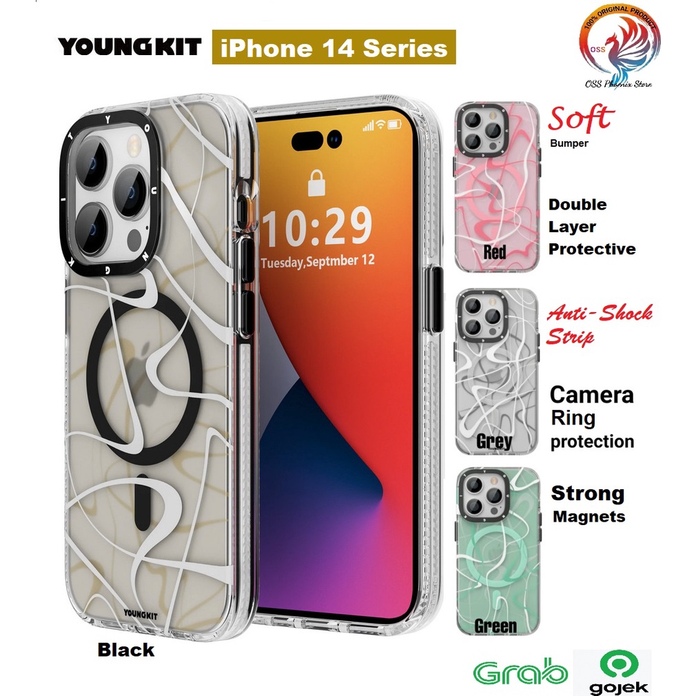 Case iPhone 14 Pro Max 14 Pro 14 Plus YOUNGKIT Magnetic Ink Series YOUNGKIT Casing ORIGINAL