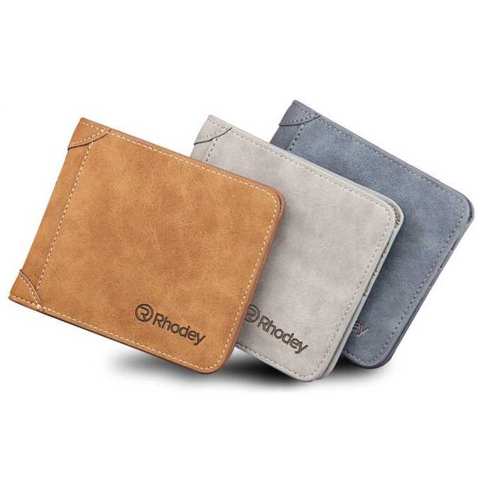 Rhodey Dompet Kulit Pria Bahan Nubuck Model Vertical - G1166