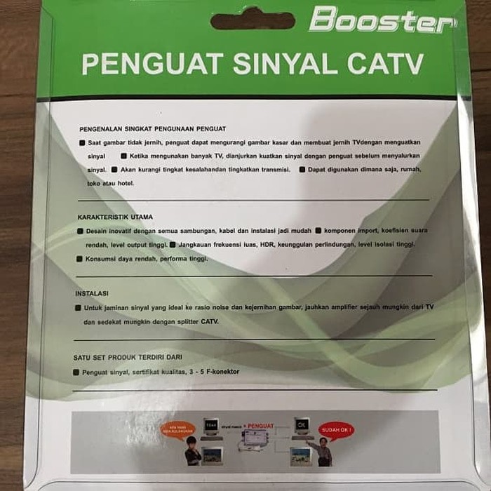 Penguat Sinyal TV Anten SB1020EK4 Fleco Booster Splitter 4 Empat TV