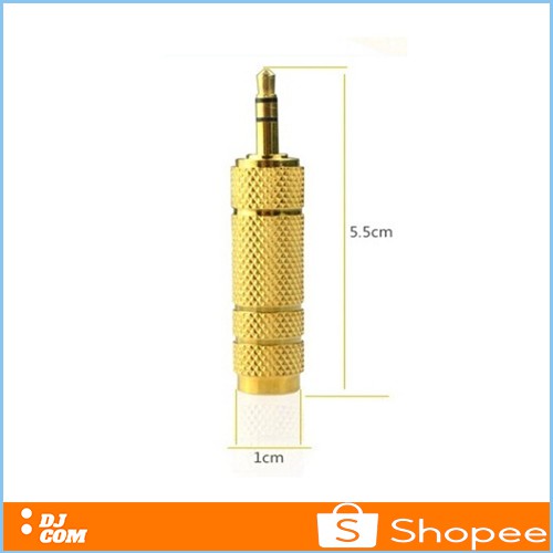 Converter Jack Mic Audio 6.5mm Female to 3.5mm Male Gold Plated Stereo