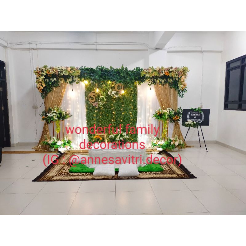 backdrop akad nikah 4meter + meja akad lesehan
