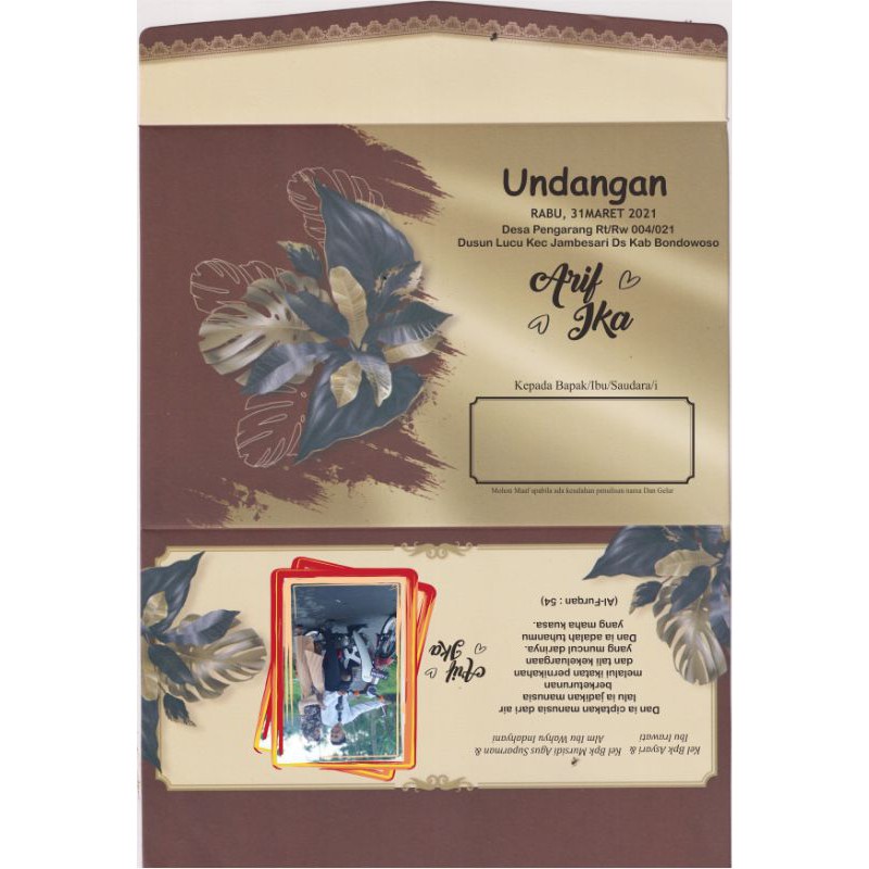 undangan resepsi Fadhil 98