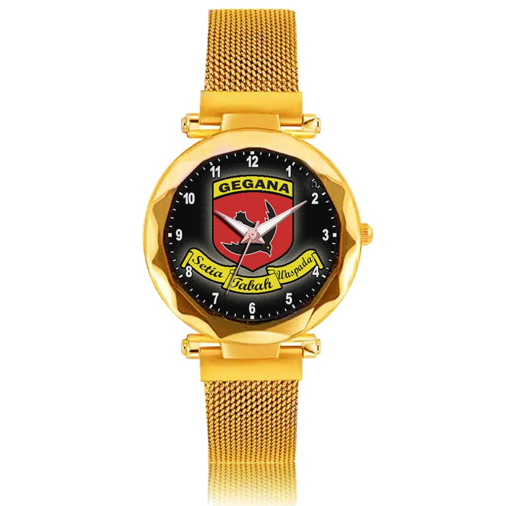 Jam Tangan Wanita Custom - LOGO GEGANA Free Box &amp; Batre Cadangan