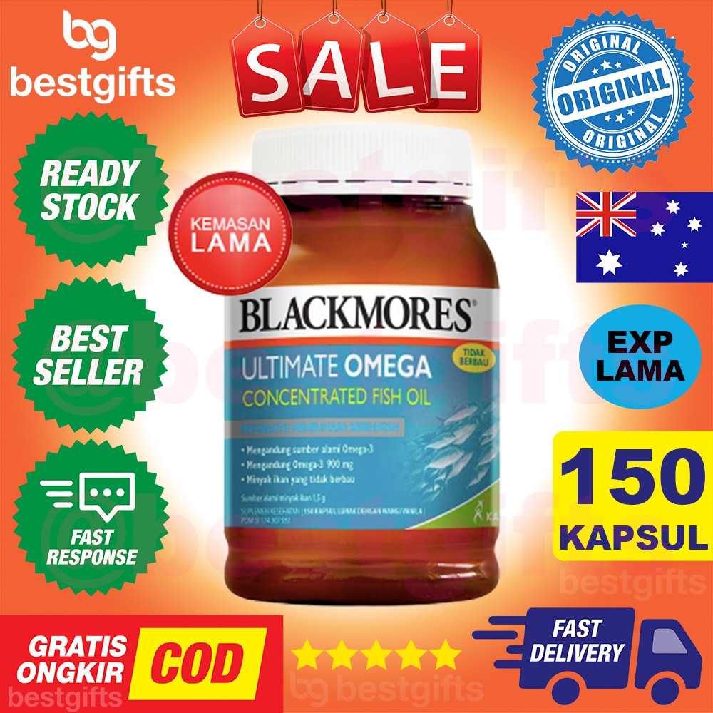 BLACKMORES ULTIMATE OMEGA 3 CONCENTRATED SALMON FISH OIL JANTUNG KOLESTEROL RADANG MATA - 150 KAPSUL