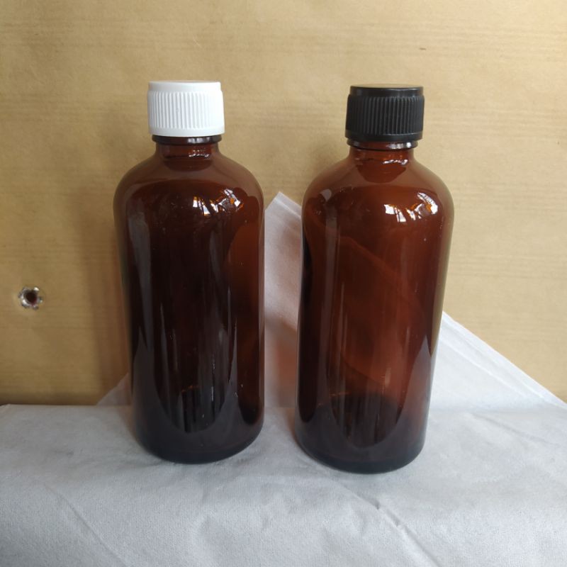 Botol kaca amber 100ml tutup ulir