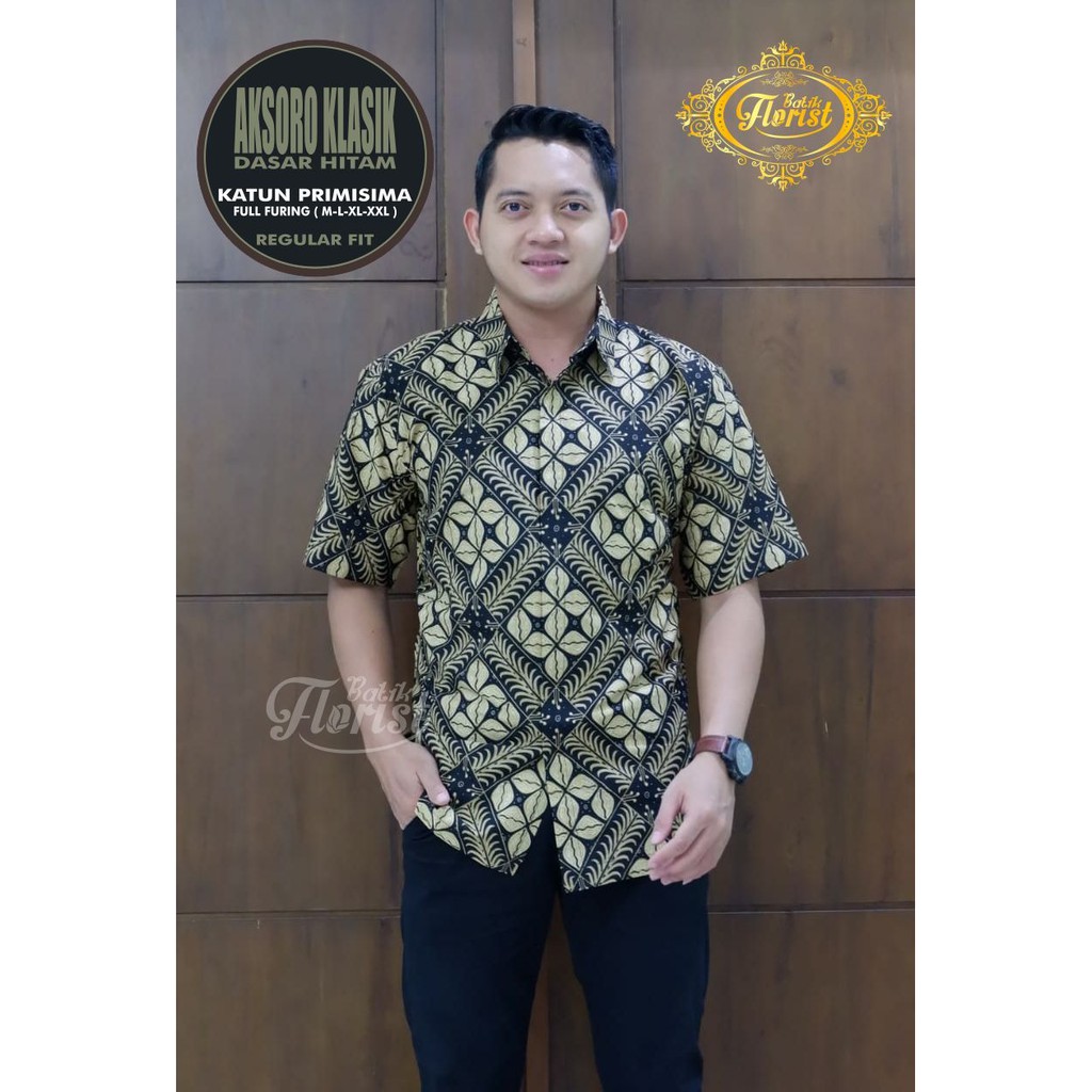 AKSORO KLASIK Kemeja Batik Pria Full Furing Bahan Katun Primisima