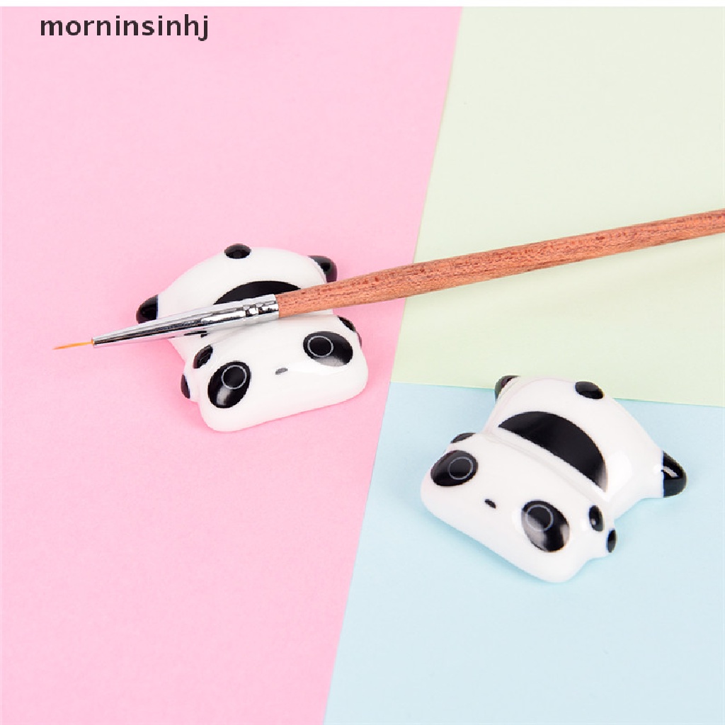 Mor Stand Holder Penkuas Nail Art Bentuk Panda Lucu Bahan Keramik