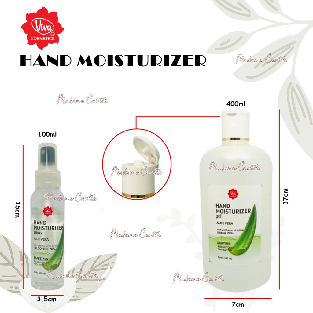 ✿ MADAME ✿ VIVA HAND MOISTURIZER ALOEVERA - HAND SANITIZER ALOE VERA BY VIVA