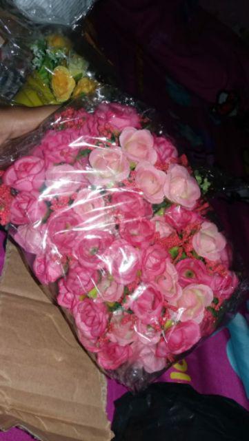 Pot Dinding Bunga Hias Mawar Plastik Dekorasi Shabby Wall Pot Vas Dinding Rotan Plastik