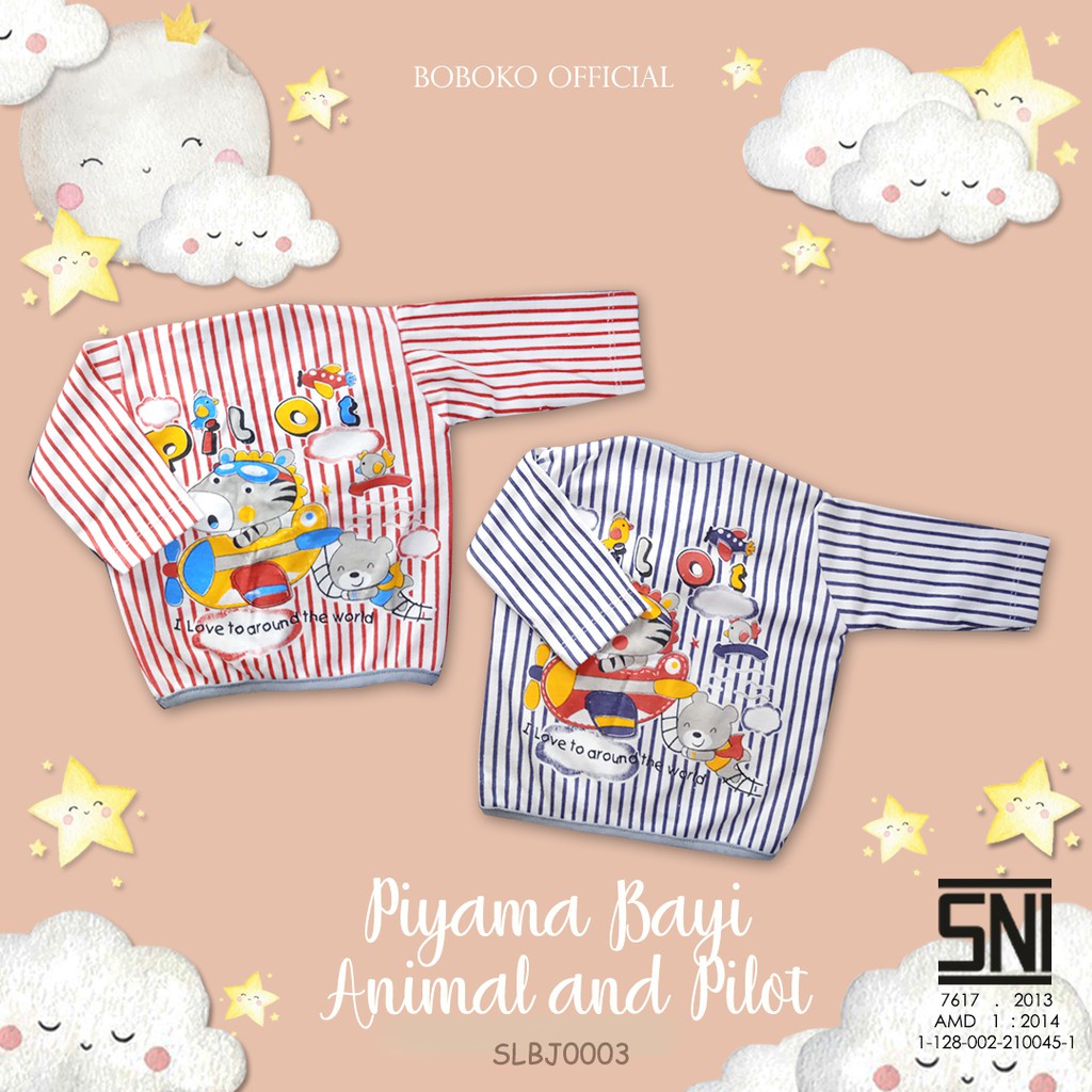 BOBOKO BAJU BAYI LENGAN PANJANG SALUR BA NEW BORN MOTIF RANDOM