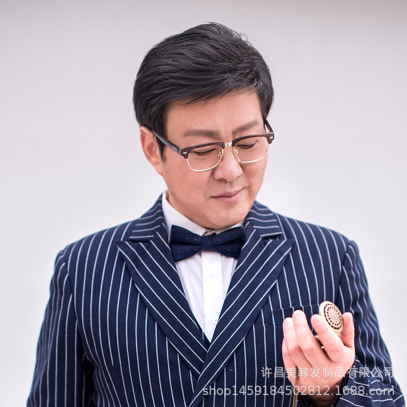 【Pengiriman cepat】Wig pria, rambut pendek, gaya rambut tampan, rambut putih, kebotakan, wig pria par