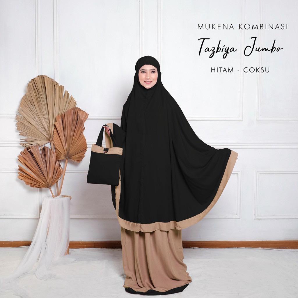 MUKENA TAZBIYA | Mukena Rayon Polos Kombinasi Jumbo