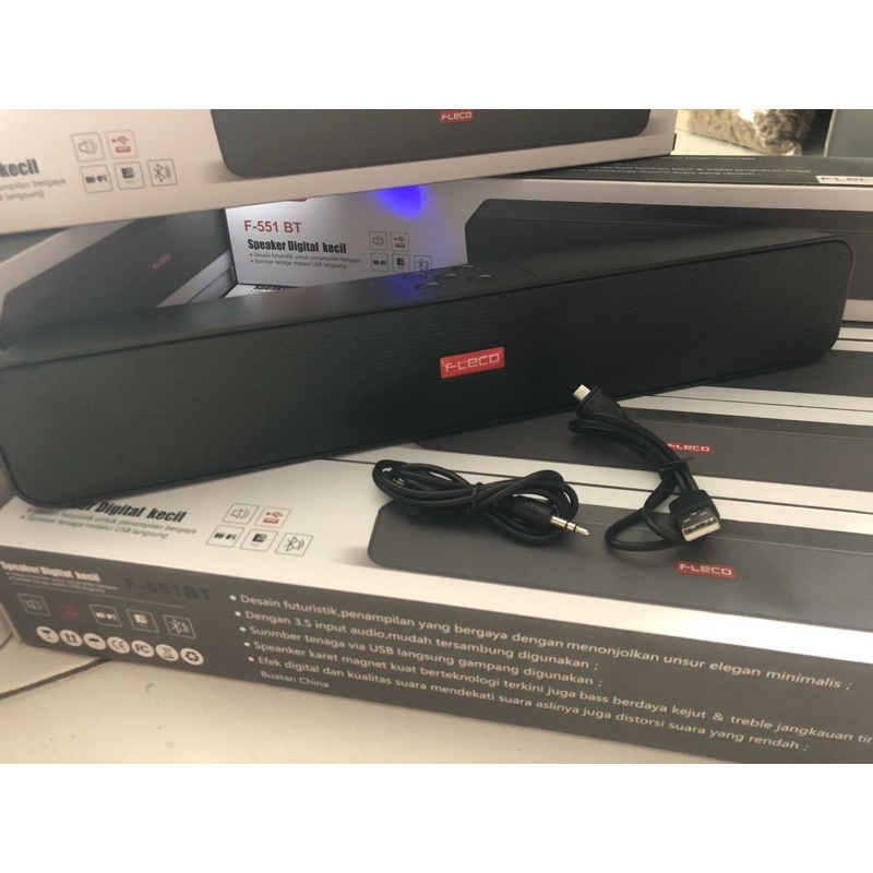 SPEAKER BLUETOOTH SOUNDBAR SPEAKER DIGITAL KECIL FLECO F-551 BT ORIGINAL NGEBASS SESUAI DI GAMBAR