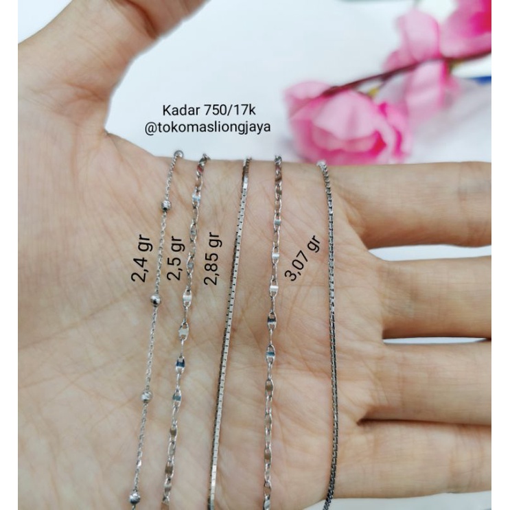 Kalung Emas Putih Kadar 750/17K