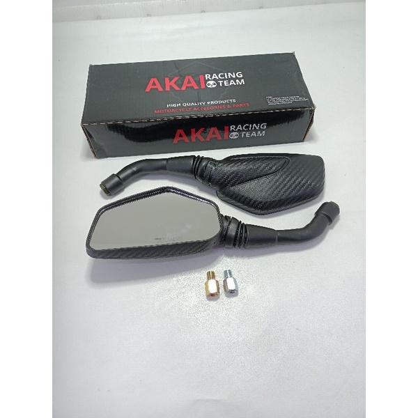 Spion Click Karbon Spion klik Hitam Tangkai Two Tone Universal Nmax,Aerox,Lexi,Pcx,Adv,Vario 125,Vario 150 Dll