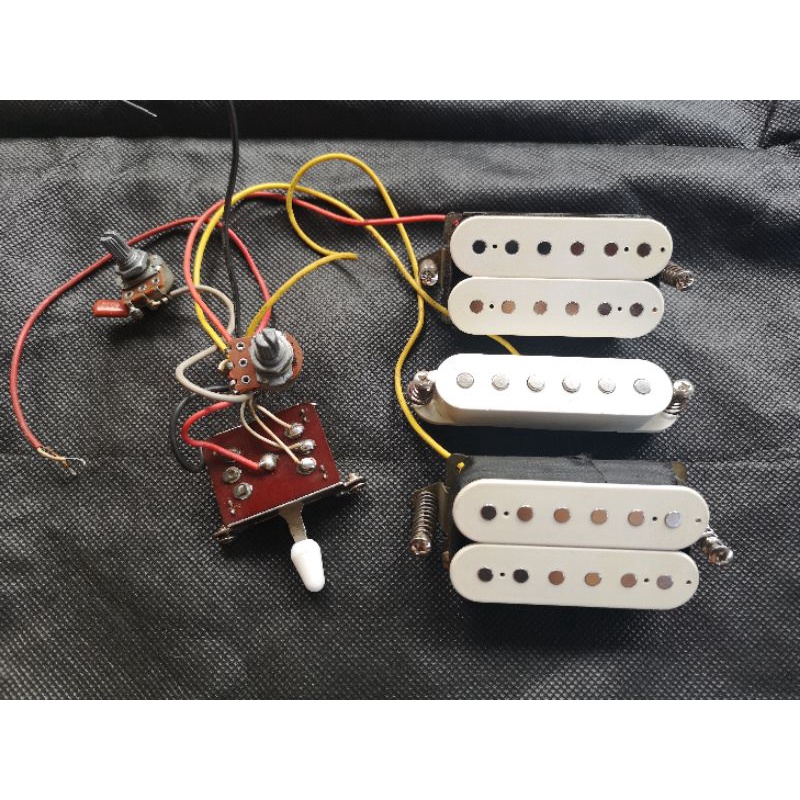 Pickups Set Wiring Komplit Humbucker HSH model Ibanez RG Ceramic WH