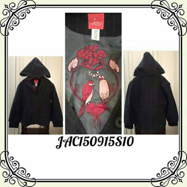 "Lux by Urban Outfitters" 100% Cotton Black Jacket Jeans with Hood and Lining size L