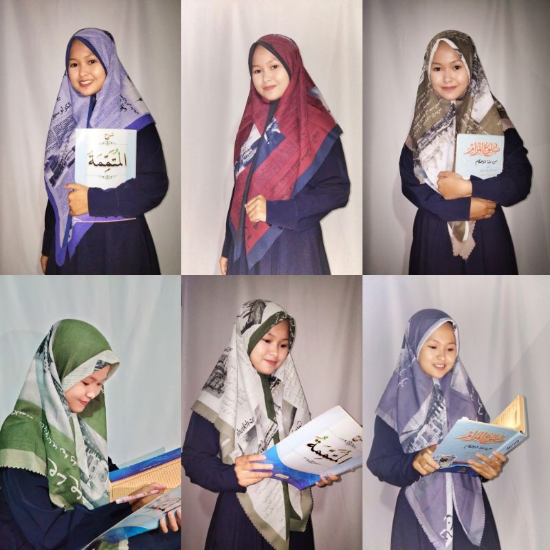 HIJAB JILBAB SEGIEMPAT VOAL KORAN ARAB LASERCUT / KERUDUNG KORAN ARAB PREMIUM