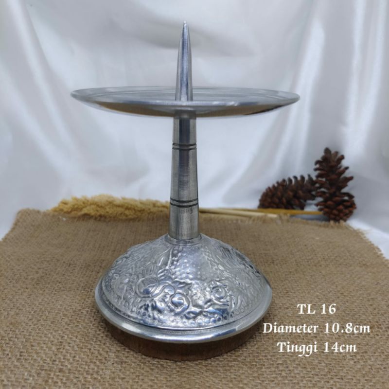 Tempat lilin logam silver dengan 3varian kode Tl.14 Tl.15 Tl.16