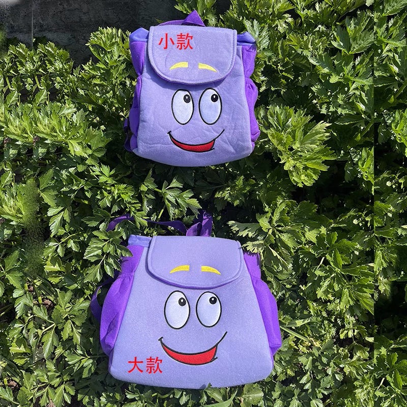 tas gendong lucu tas ransel bulu tas kartun 3d tas warna putih Sera Adventure Dora ransel Dora peta kartun utusan ransel kecil anak-anak lucu Dora dengan tas yang sama